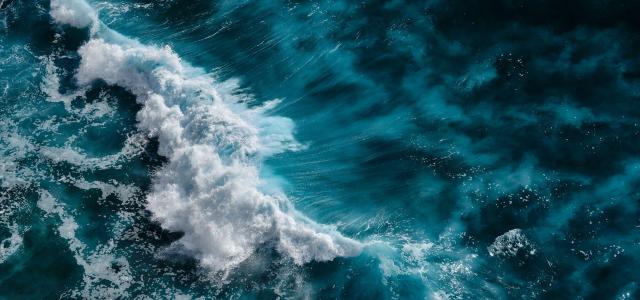 Aerial view of revolted waves